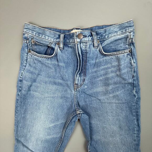 Free People High Rise Straight Jeans 28 Raw Cut Hem 100% Cotton Y2K Vibe - Picture 4 of 8